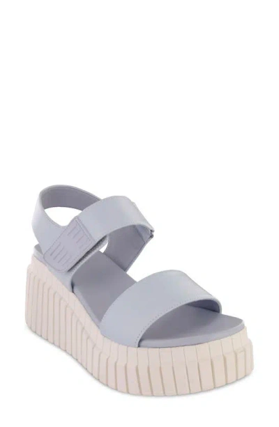 Mia Yuri Platform Wedge Sandal In Light Blue