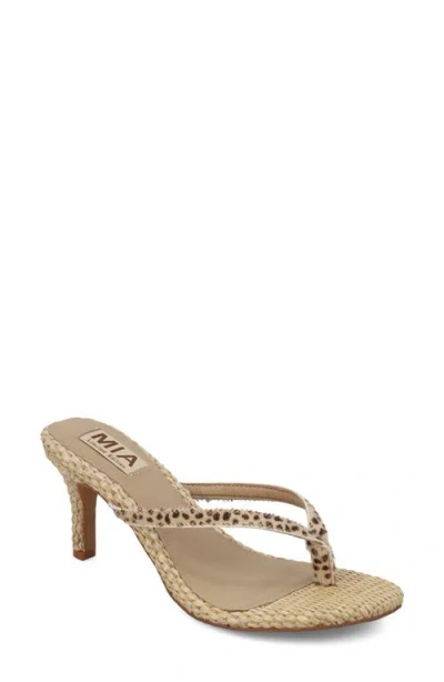 Mia Zania Genuine Calf Hair Sandal In Brown