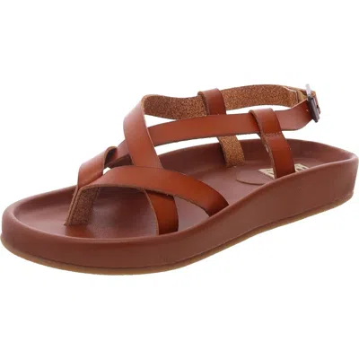 Mia Zurie Womens Faux Leather Ankle Strap Slingback Sandals