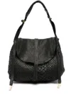 Mialuis Perforated Flap Shoulder Bag In Black