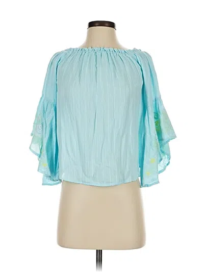 Pre-owned Miami 3/4 Sleeve Blouse In Blue