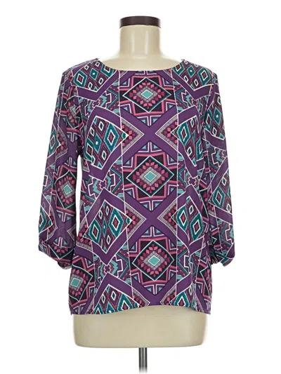 Pre-owned Miami 3/4 Sleeve Blouse In Purple
