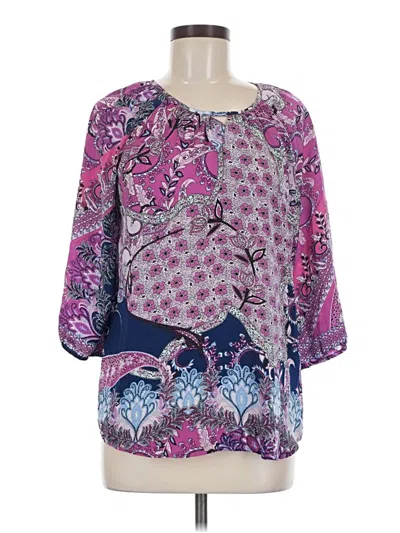 Pre-owned Miami 3/4 Sleeve Blouse In Purple
