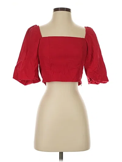 Pre-owned Miami 3/4 Sleeve Blouse In Red