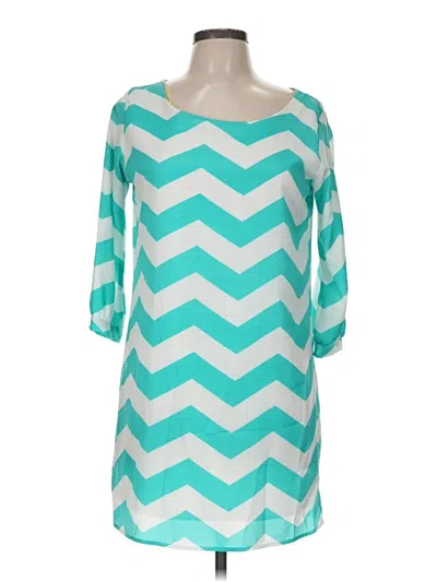 Pre-owned Miami 3/4 Sleeve Blouse In Teal