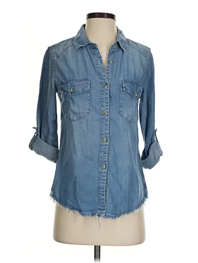 Pre-owned Miami 3/4 Sleeve Button Down Shirt In Blue