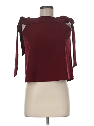 Pre-owned Miami 3/4 Sleeve Top Burgundy Cold Shoulder Neckline Tops