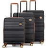 Miami Carry On Brickell 3-piece Hardside Spinner Luggage Set In Black