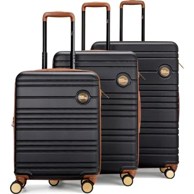 Miami Carry On Brickell 3-piece Hardside Spinner Luggage Set In Black