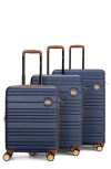 Miami Carry On Brickell 3-piece Hardside Spinner Luggage Set In Blue