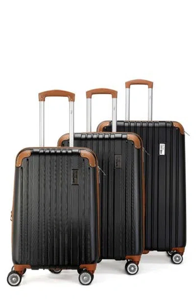 Miami Carry On Collins 3-piece Hardside Spinner Luggage Set In Black