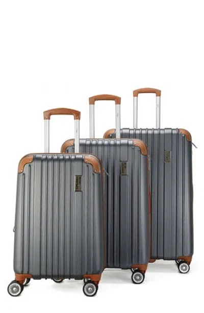 Miami Carry On Collins 3-piece Hardside Spinner Luggage Set In Gray