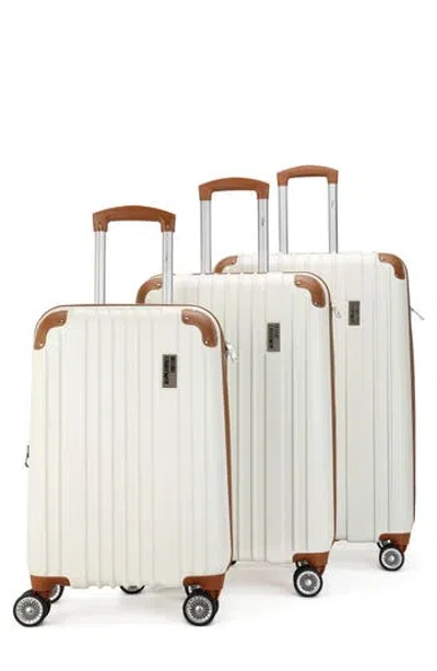 Miami Carry On Collins 3-piece Hardside Spinner Luggage Set In White