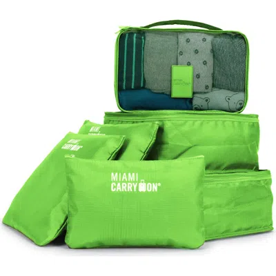 Miami Carry On Travelers 6 Piece Organizational Packing Cubes In Green