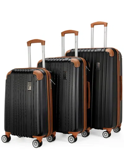 Miami Carryon Collins 3pc Expandable Retro Spinner In Black