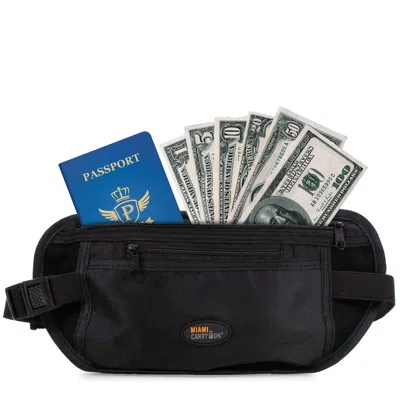 Miami Carryon Hidden Money & Passport Belt In Black