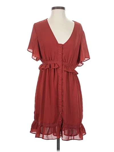Pre-owned Miami Casual Dress In Burgundy