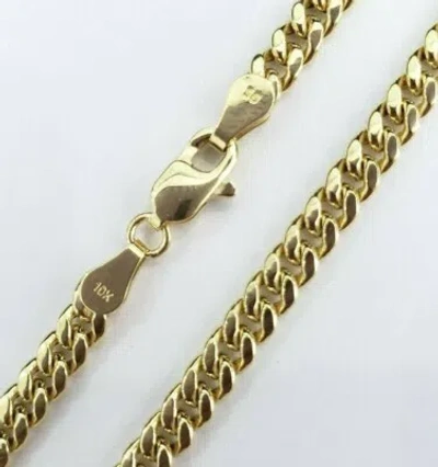 Pre-owned Miami Cuban Sale Men 10k Yellow Gold  Link Chain 4mm 18 Inches Necklace Lobster