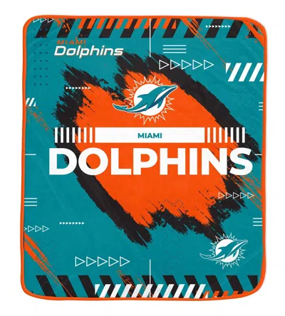 Miami Dolphins Nfl Team Modern Logo Blanket 60x72 In Blue