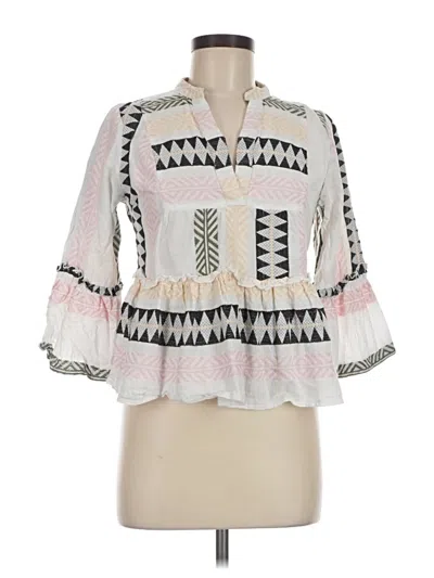 Pre-owned Miami Long Sleeve Blouse In Ivory