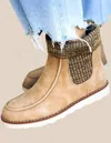 Miami Shoe Women's Tis The Season Slip On Moc Bootie In Taupe In Grey