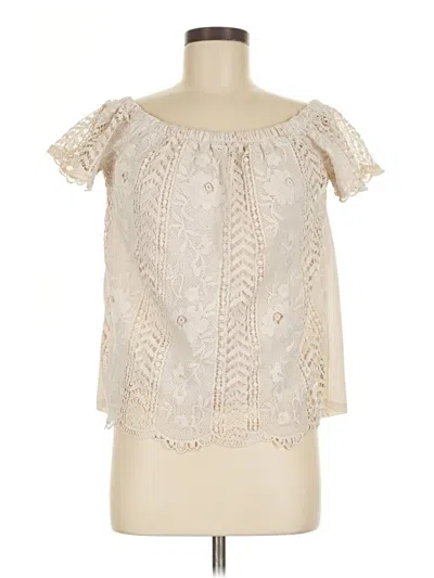 Pre-owned Miami Short Sleeve Blouse In Ivory
