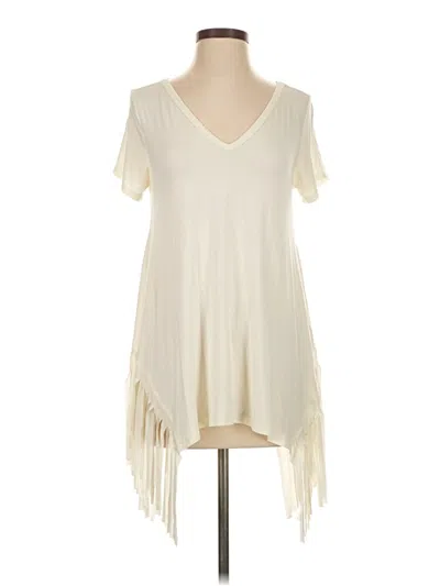 Pre-owned Miami Short Sleeve Top Ivory V Neck Tops In White