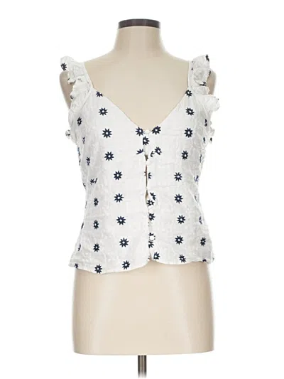 Pre-owned Miami Sleeveless Blouse In White