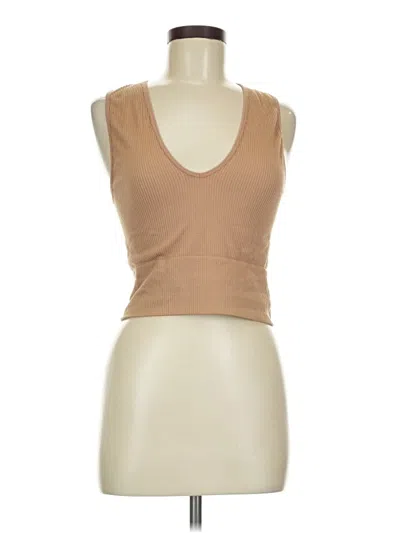 Pre-owned Miami Tank Top Tan Strapless Neckline Tops