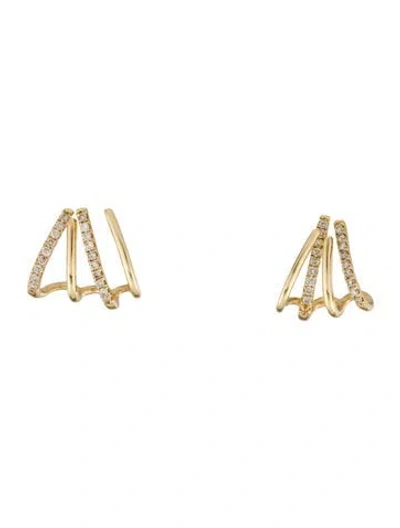Pre-owned Miansai 14k Diamond Olina Stud Earrings In Multi