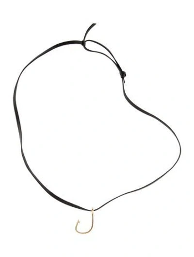 Pre-owned Miansai 14k Leather Hook Wrap Bracelet In Black