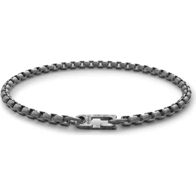 Miansai Annex Venetian Chain Bracelet In Oxidized Silver/ Brushed