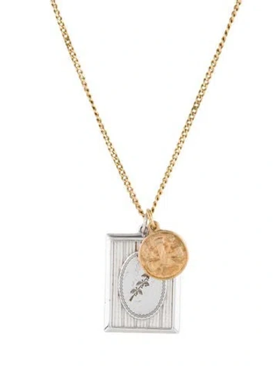 Pre-owned Miansai Bird Frame Pendant Necklace, 24.75" In Multi