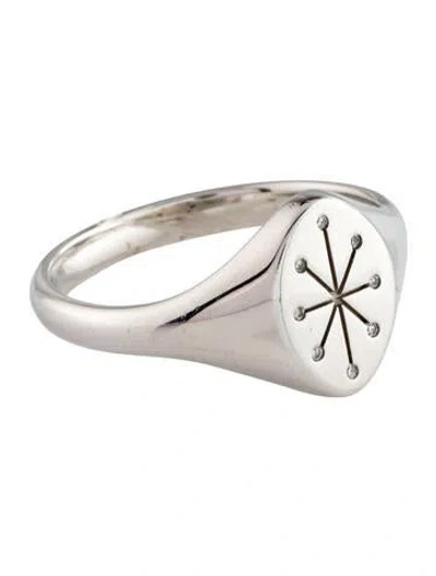 Pre-owned Miansai Diamond Octo Signet Ring In Multi