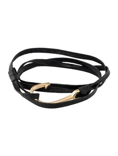 Pre-owned Miansai Leather Hook Bracelet In Black