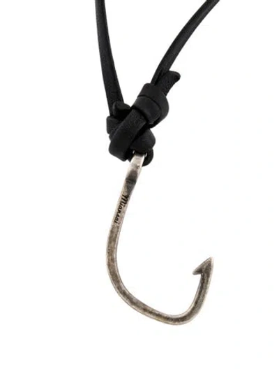 Pre-owned Miansai Leather Hook Pendant Necklace, 19" In Multi