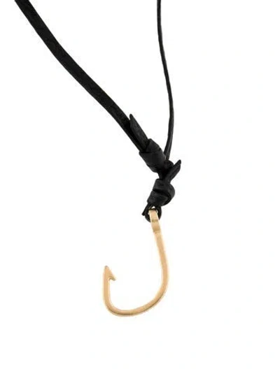 Pre-owned Miansai Leather Hook Pendant Necklace, 27" In Multi