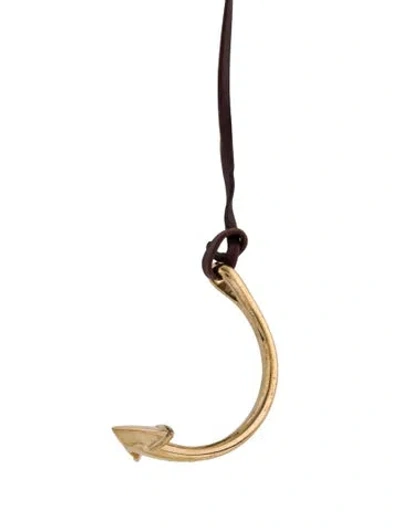 Pre-owned Miansai Leather Hook Pendant Necklace, 29" In Multi