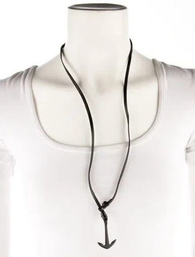 Pre-owned Miansai Leather Hook Pendant Necklace, 30" In Multi