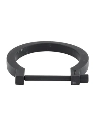 Pre-owned Miansai Lorem Cuff Bracelet, 7" In Black