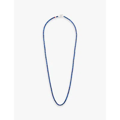 Miansai Mens Blue Zane Sterling-silver And Lapis Beaded Necklace