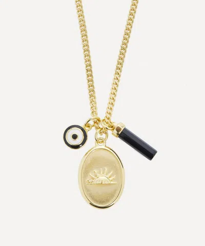 Miansai Mens 14ct Gold-plated Vermeil Dawn Trilogy Pendant Necklace