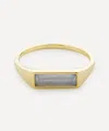 MIANSAI MIANSAI MENS 14CT GOLD-PLATED VERMEIL SILVER LENNOX SIGNET RING