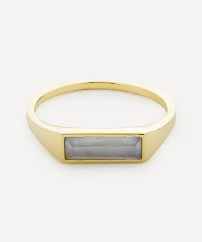 Miansai Mens 14ct Gold-plated Vermeil Silver Lennox Signet Ring