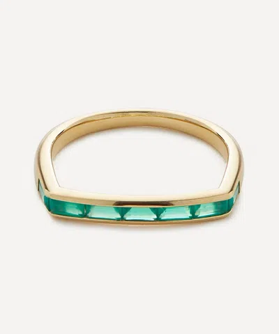 Miansai Mens 14ct Gold Plated Vermeil Silver Totem Agate Ring