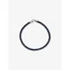 Miansai Mens Navy Blue Cruz Denim And 925 Sterling Silver Bracelet In Blue