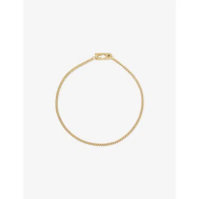 Miansai Mens Mini Annex 14ct Yellow-gold Plated 925 Sterling Silver Bracelet Polished Gold