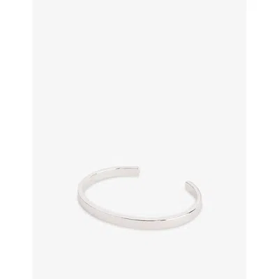 Miansai Mens Polished Silver Singular 925 Sterling Silver Cuff Bracelet
