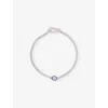 Miansai Mens Single Blue Eye Rhodium-plated 925 Sterling Silver Bracelet In Blue