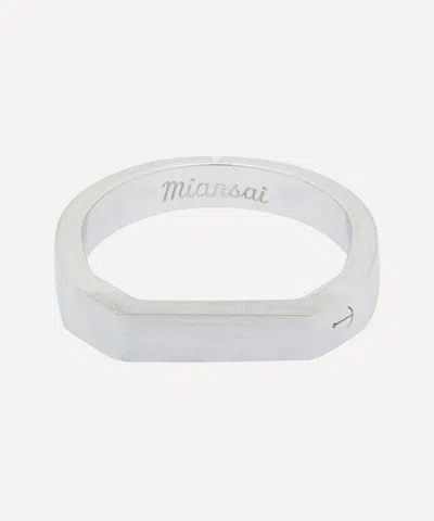 Miansai Sterling Silver Hex Ring In Matte Silver